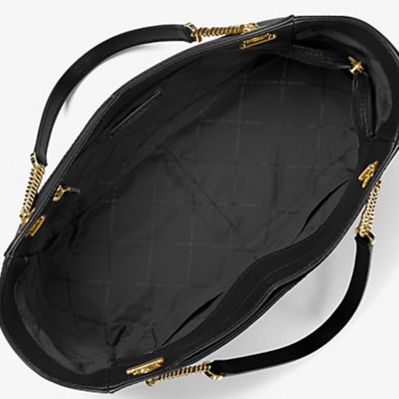 MICHAEL KORS 
Jet Set Large Saffiano Leather XChain Shoulder Bag BLACK COLOR - Picture 10 of 14